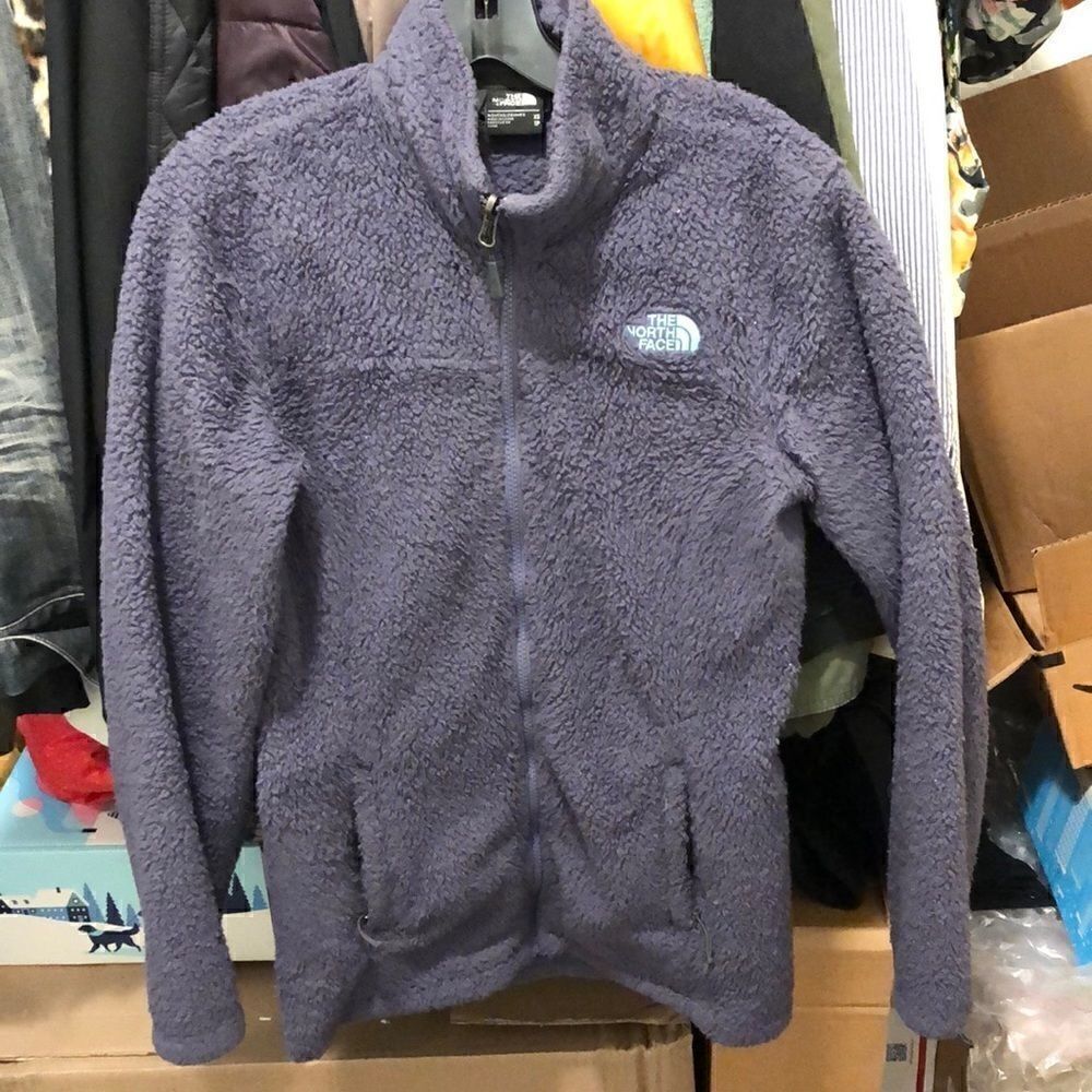 North Face purple fleece jacket size XS EUC